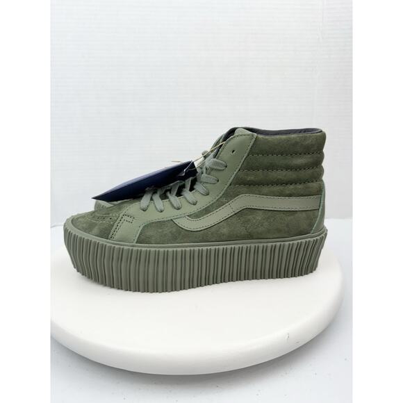 VANS Premier SK8-HI 38 Reissue Platform Army Green Suede Shoes Womens 7.5 Skate - Picture 1 of 9